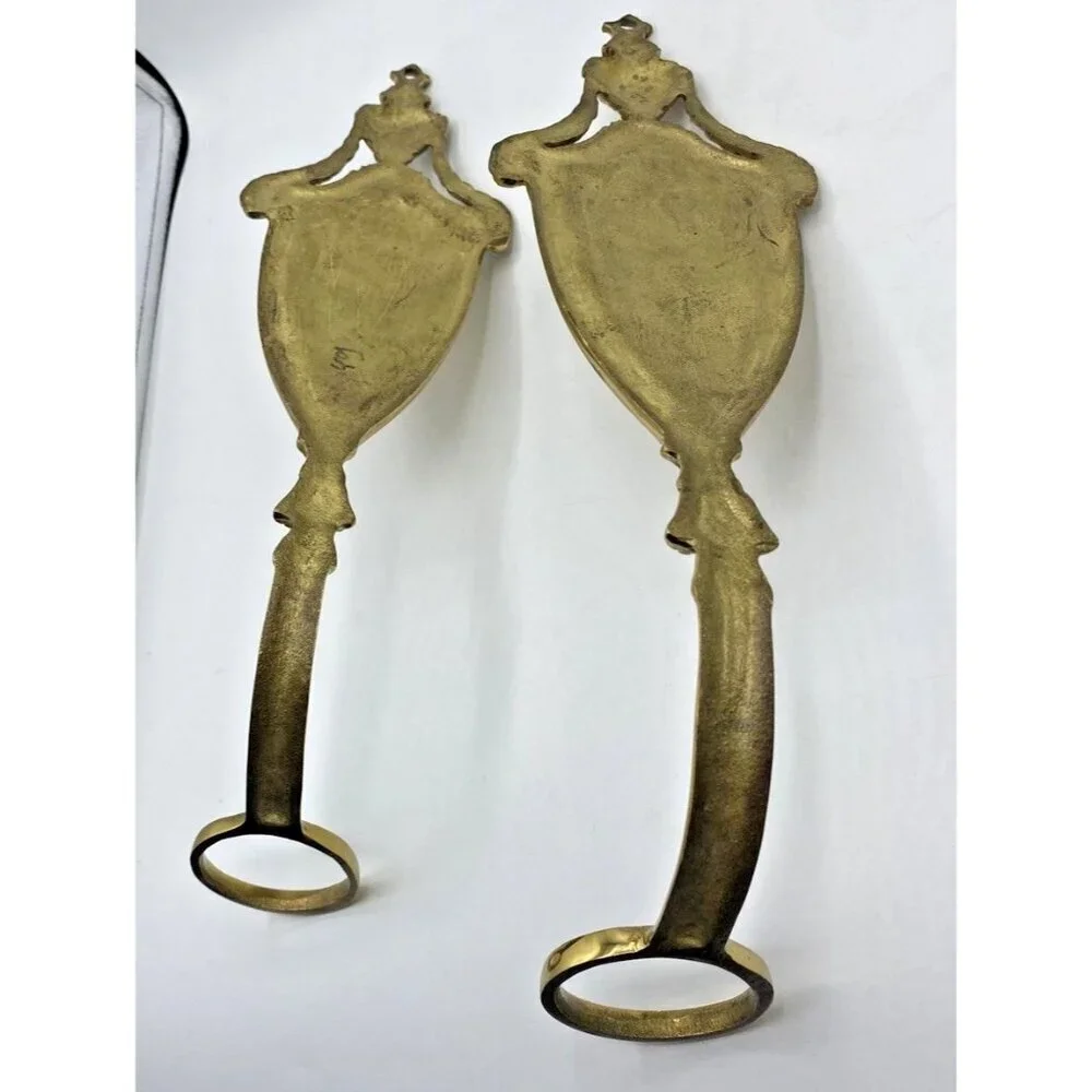 Vintage Virginia MetalCrafters Brass Wall Sconces Candle Holders Set Regency